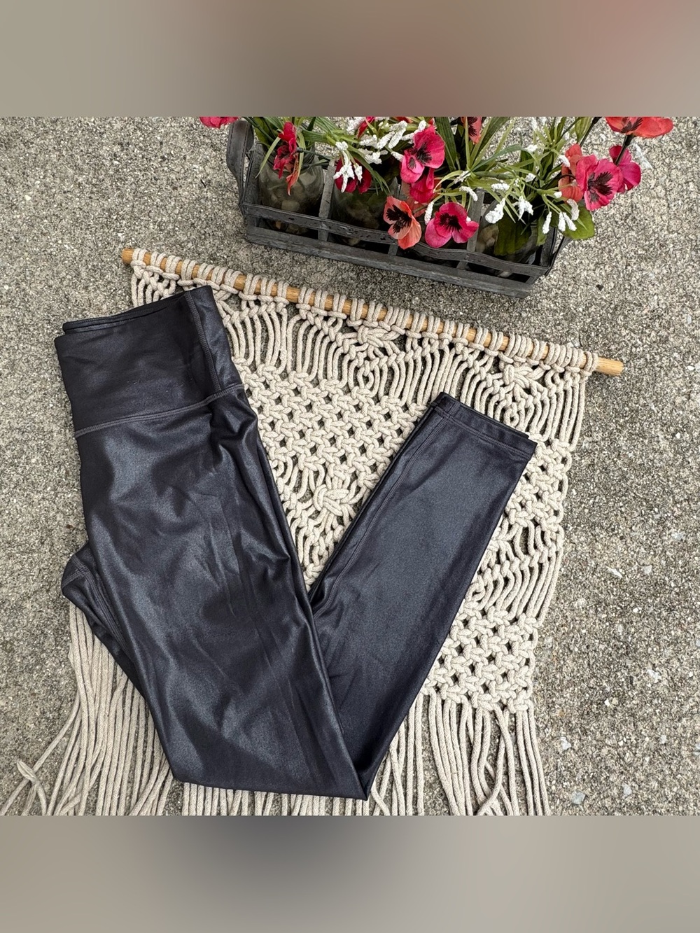 Athleta Metallic Pewter Leggings Size XS